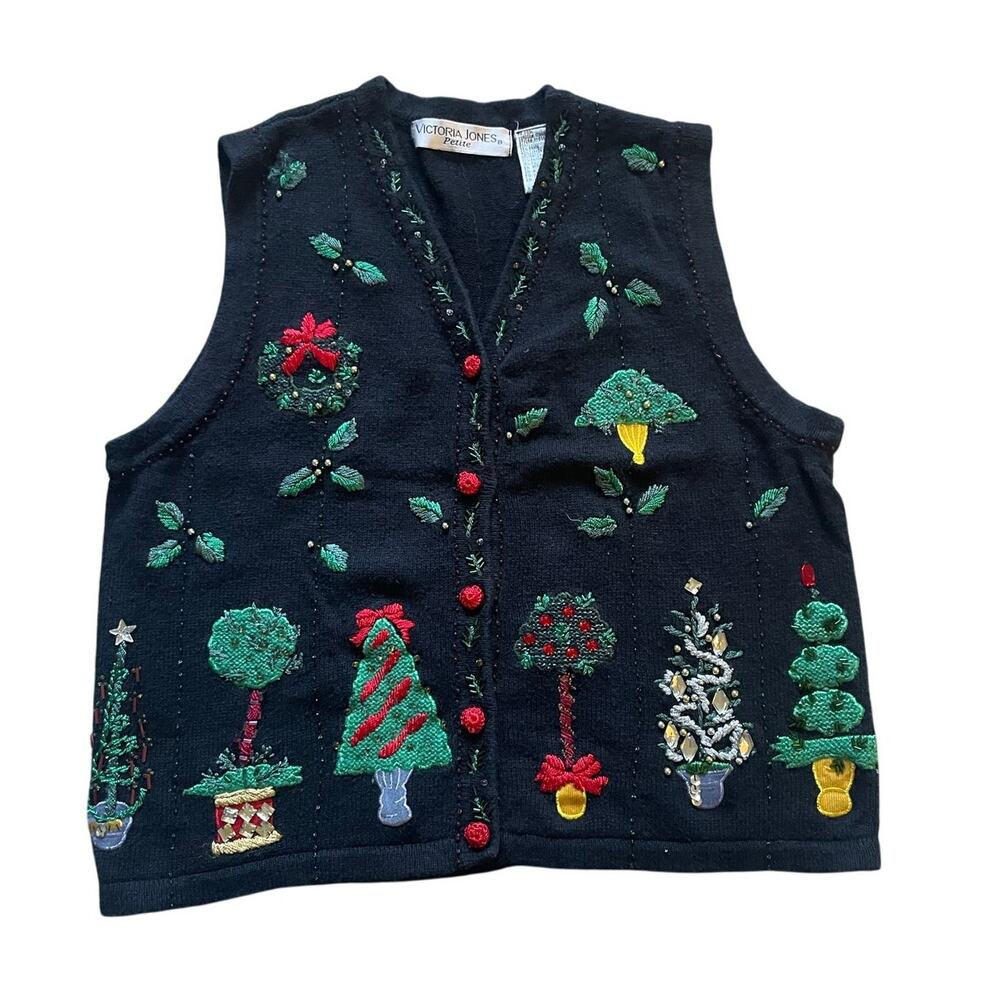Victoria Jones Petite Large Womens/Unisex Holiday Vest Ugly Christmas sweater